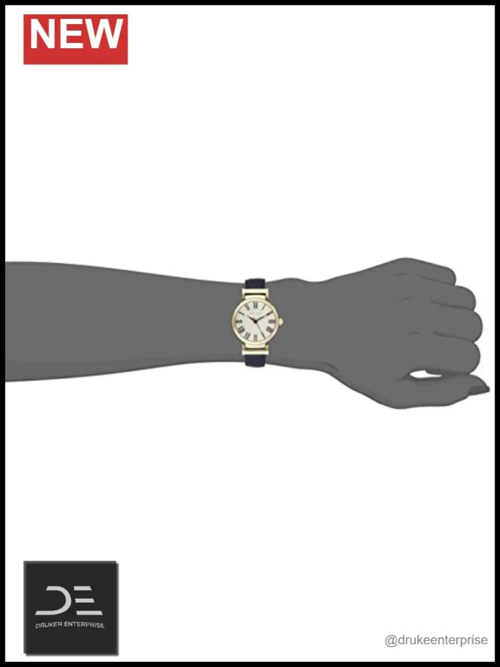 Leather Strap Watch with Roman Numerals, Japanese Quartz Movement, 28mm